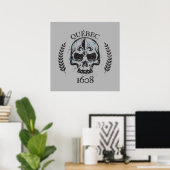Quebec 1608 crane style grunge métal 1608 poster (Thuiskantoor)