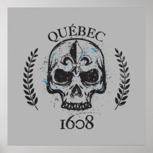 Quebec 1608 crane style grunge métal 1608 poster