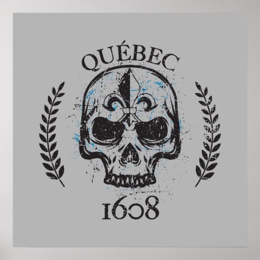 Quebec 1608 crane style grunge métal 1608 poster (Voorkant)