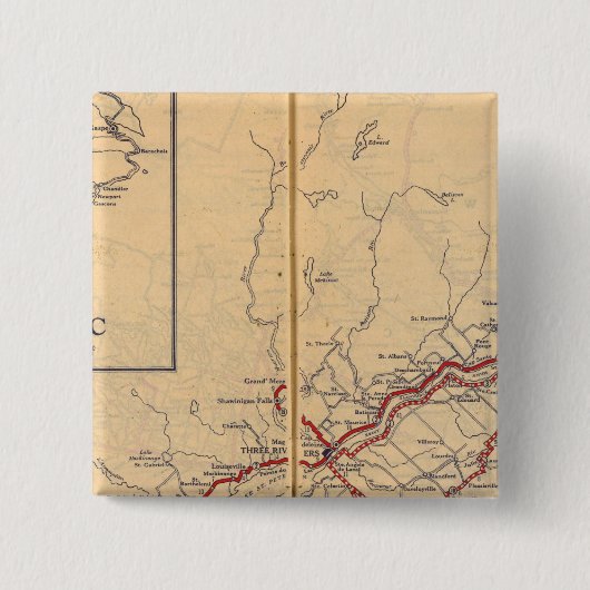 Quebec 4 vierkante button 5,1 cm (Voorkant)