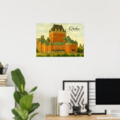 Quebec Canada Antieke Aquarel Reis Poster (Thuiskantoor)
