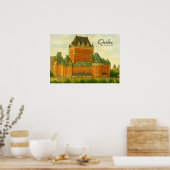 Quebec Canada Antieke Aquarel Reis Poster (Keuken)