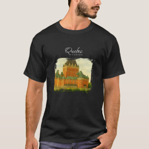 Quebec Canada Antieke Aquarel Reis T-shirt