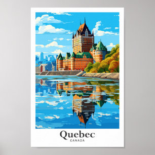 Quebec Canada Art Vintage Travel Illustratie Poster