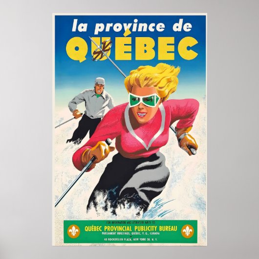 Quebec Canada Bergen Wintersport Skiën Poster (Voorkant)
