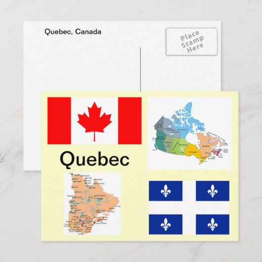 Quebec Canada Briefkaart (Voorkant / Achterkant)