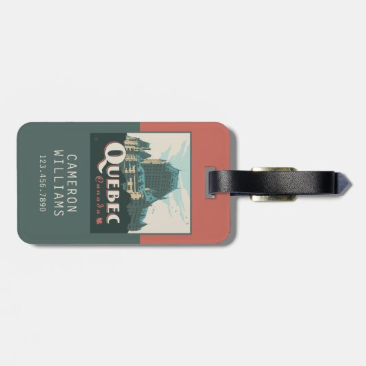 Quebec Canada Château Frontenac | Bagagelabel (Achterkant horizontaal)