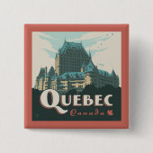 Quebec Canada Château Frontenac | Vierkante Button 5,1 Cm (Voorkant)