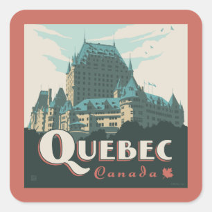 Quebec Canada Château Frontenac   Vierkante Sticker