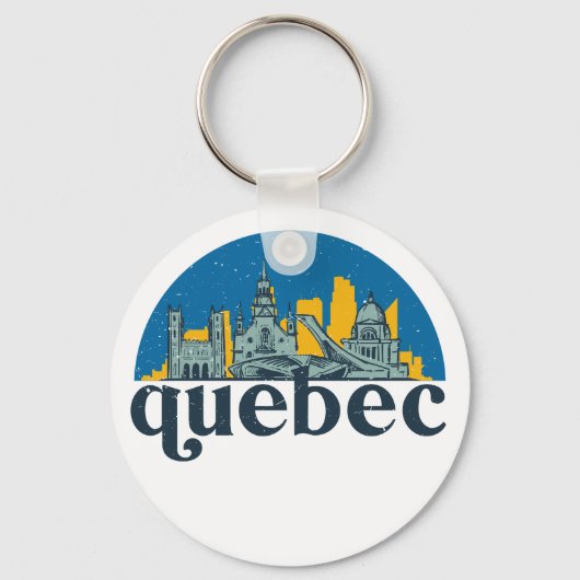 Quebec Canada City Skyline Cityscape Art Sleutelhanger (Voorkant)