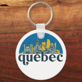 Quebec Canada City Skyline Cityscape Art Sleutelhanger (Voorkant)