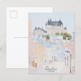 Quebec Canada Gouache Schilderillustratie Reizen Briefkaart