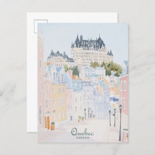 Quebec Canada Gouache Schilderillustratie Reizen Briefkaart