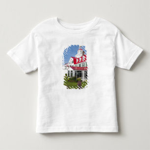 Quebec, Canada. Historisch Hotel Tadoussac, 2 Kinder Shirts