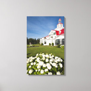 Quebec, Canada. Historisch Hotel Tadoussac, 3 Canvas Afdruk