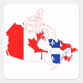 Quebec Canada Kaart Vlaggen Sticker (Voorkant)