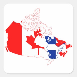 Quebec Canada Kaart Vlaggen Sticker