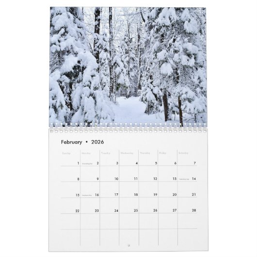 Quebec Canada Landscapes Seasonal Calendar Kalender (Feb 2026)