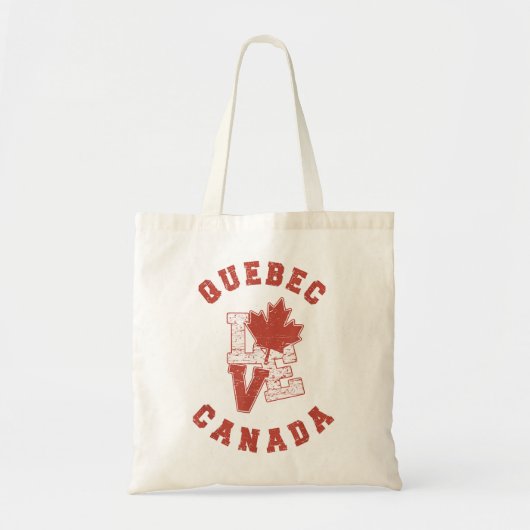  Quebec Canada Love Canadian Flag Tote Bag (Voorkant)