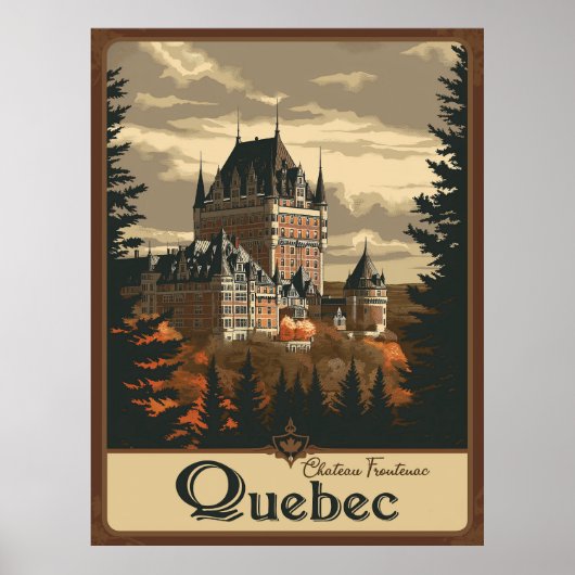 Quebec, Canada Majesteit van Le Château Frontenac Poster (Voorkant)