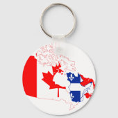 Quebec Canada Map Flag Sleutelhanger (Voorkant)