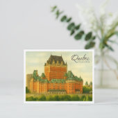 Quebec Canada Oud Reiswaterverfschilderij Feestdagenkaart (Staand voorkant)