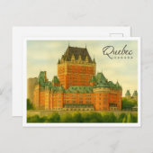 Quebec Canada Oud Reiswaterverfschilderij Feestdagenkaart (Voorkant / Achterkant)