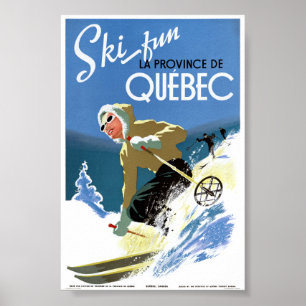 Quebec Canada Oude Reisposter Gerestaureerd Poster