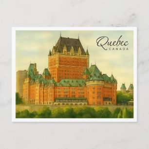 Quebec Canada Oude Reiswaterverf Feestdagenkaart