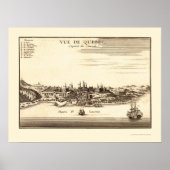 Québec, Canada Panoramic Map - 1755 Poster (Voorkant)