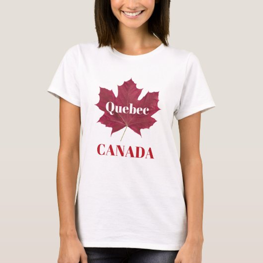 Quebec Canada Red Maple Leaf Women's T-Shirt (Voorkant)