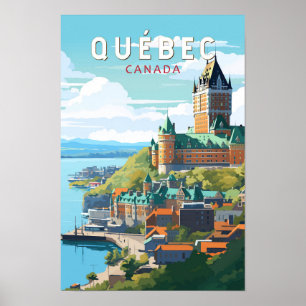 Quebec Canada Reizen Kunst Vintage Poster