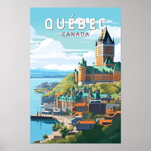 Quebec Canada Reizen Kunst Vintage Poster (Voorkant)