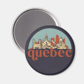 Quebec Canada Retro City Skyline Cityscape Art Magneet (Voorkant / Achterkant)