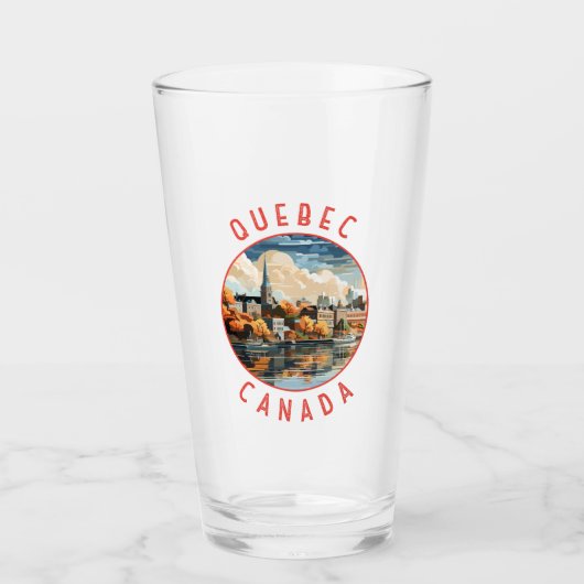 Quebec Canada Retro Noodcirkel Glas (Voorkant)