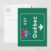 Quebec, Canada Road Sign Briefkaart (Voorkant / Achterkant)
