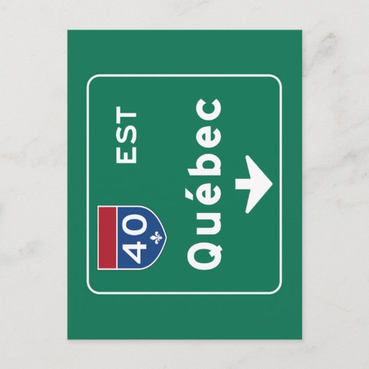 Quebec, Canada Road Sign Briefkaart (Voorkant)