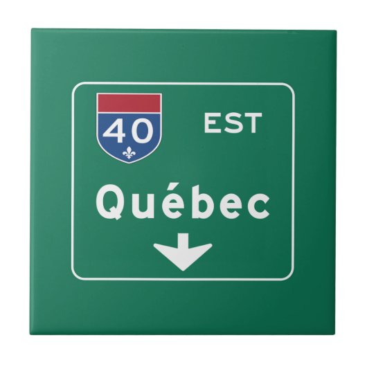 Quebec, Canada Road Sign Tegeltje (Voorkant)