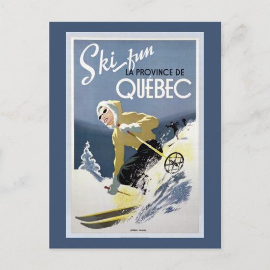  Quebec, Canada Ski Briefkaart (Voorkant)