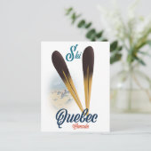 Quebec Canada ski poster Briefkaart (Staand voorkant)