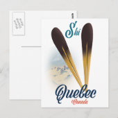 Quebec Canada ski poster Briefkaart (Voorkant / Achterkant)