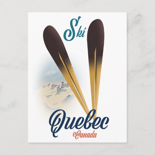 Quebec Canada ski poster Briefkaart (Voorkant)
