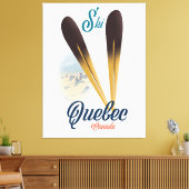 Quebec Canada ski poster Canvas Afdruk (Insitu (Woonkamer))
