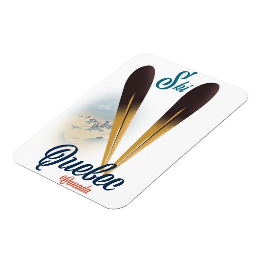 Quebec Canada ski poster Magneet (Linkerzijde)