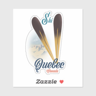 Quebec Canada ski poster Sticker
