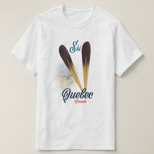 Quebec Canada ski-poster T-shirt (Design voorkant)