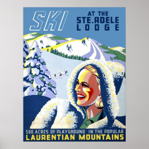 Quebec, Canada, skimeisje in Laurentian Mountain Poster