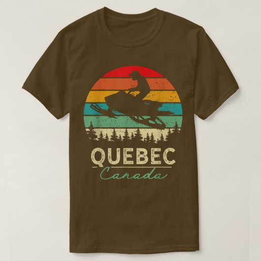 Quebec Canada Snowmobile Riding Cool Snowmobiing T-shirt (Design voorkant)