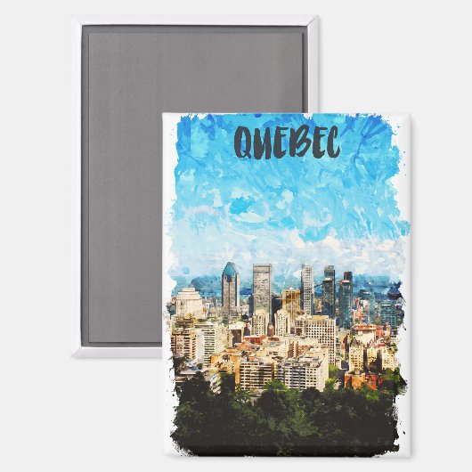 Quebec Canada stadsgezicht Magneet (Voorkant / Achterkant)