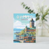Quebec Canada Travel Art Vintage Briefkaart (Staand voorkant)